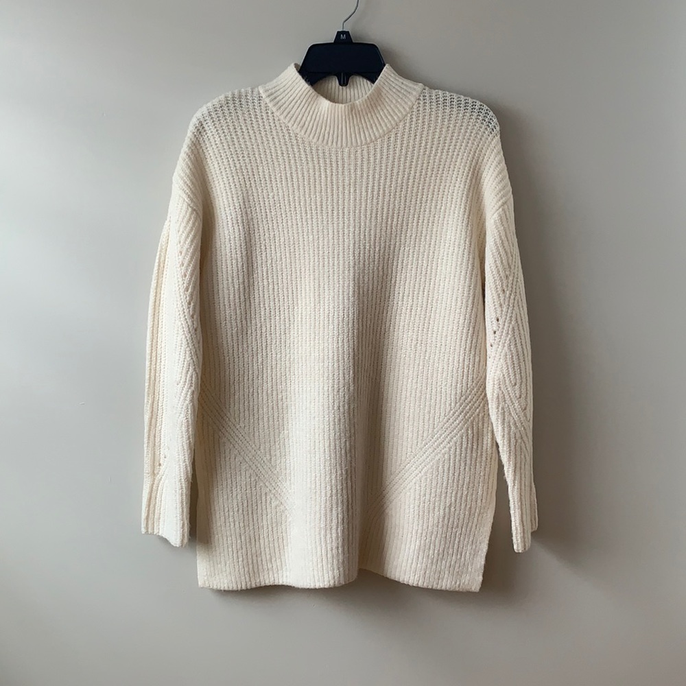 Old Navy Ivory Mockneck Tunic Sweater